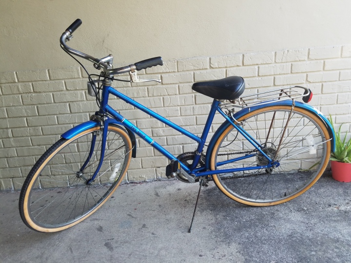 Free Spirit blue bicycle